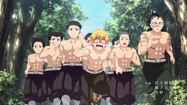 Восстановившийся Тандзиро присоединяется к тренировке столпов!!